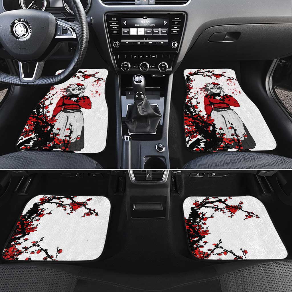 Demon Slayer Car Mats Douma Cherry Blossom Tree Demon Slayer Car Floor Mats Black Red