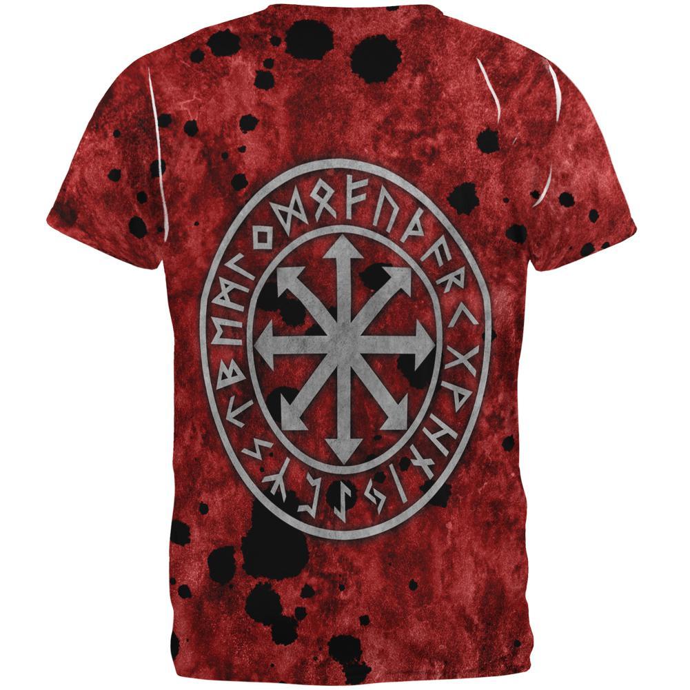Viking Shirt Viking Chaos Cross Symbol Red Black Dot T-shirt Adult Full Print Unisex