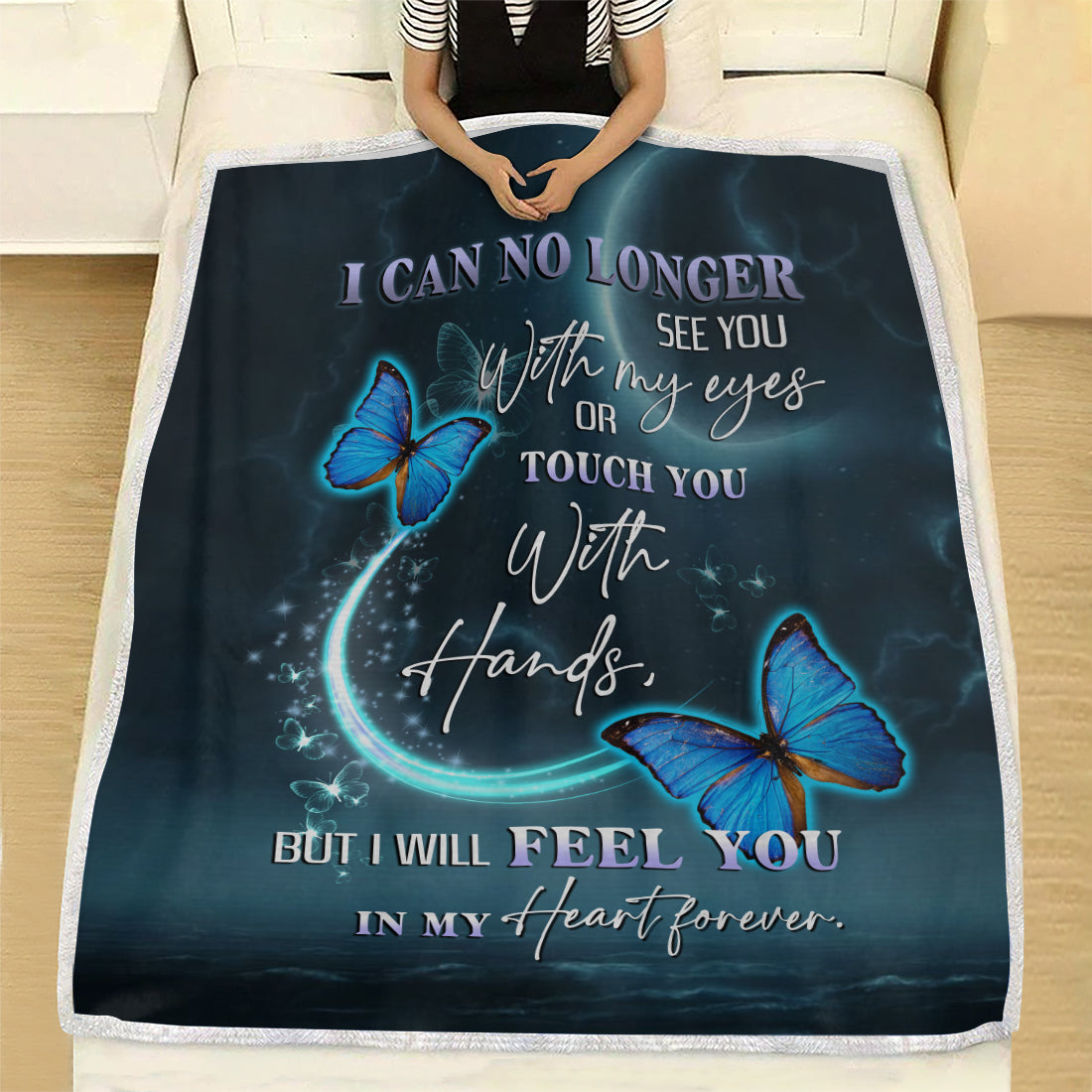 Memorial Blanket I Can No Longer See You Blanket Memorial Gifts For Loss Of Loved Ones - Sympathy Gifts- Velveteen Plush Blanket- In Loving Memory Of Dad Mom