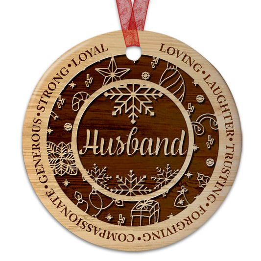 Husband Memorial Ornament Loving Laughter Trusting Forgiving Ornament Sympathy Keepsake Gift For Loss Of Husband-Aluminum Metal Ornament With Ribbon