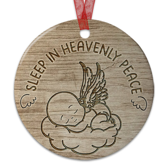 Miscarriage Ornament Sleep In Heavenly Peace Ornament- Sympathy Gift For Loss Of Baby- Aluminum Metal Ornament- Baby Remembrance Gift