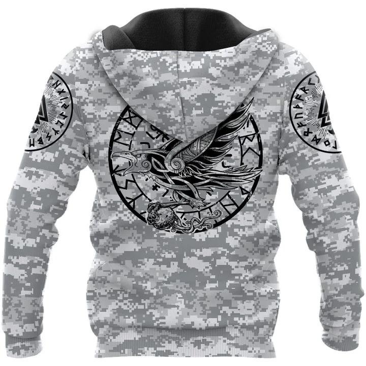 Viking Hoodie I Don't Know How My Story Ends But It Wil Never Says I Gave Up Camourflage Grey Hoodie Adult Full Size