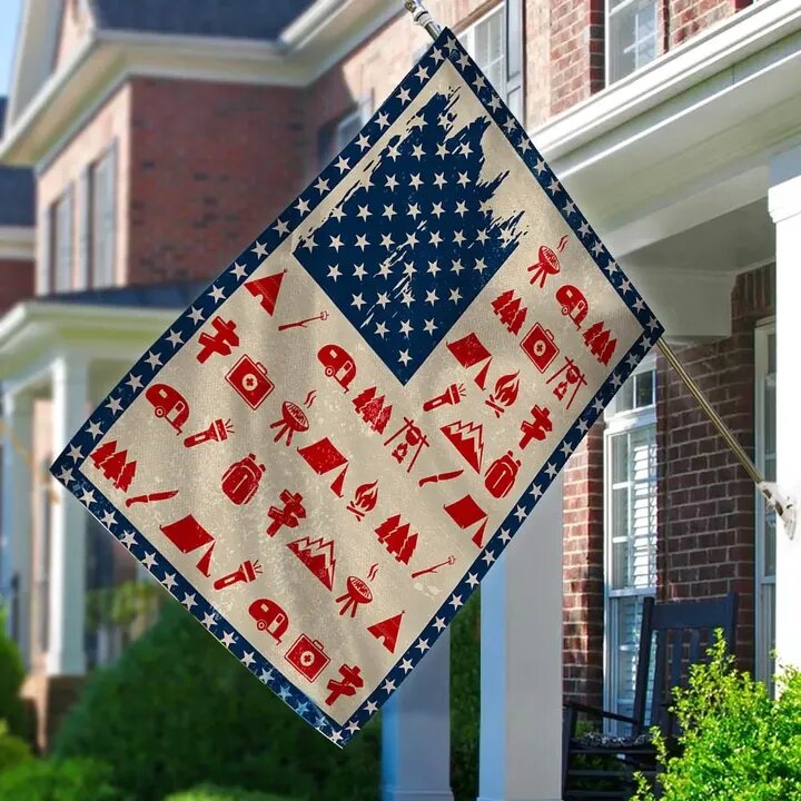 Unifinz Independence Day Flags American Flag Camping Pattern 4th Of July Calebration Garden Flag 4th Of July House Flag 2022