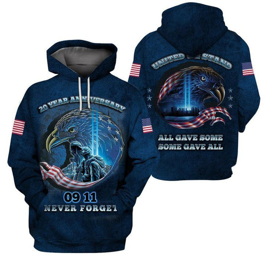 Unifinz Patriot Day T-shirt United We Stand All Gave Some Some Gave All Hoodie Patriot Day Hoodie 2023