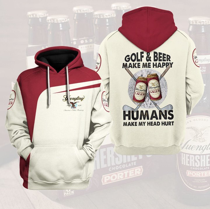 Beer Hoodie Yuengling Golf And Beer Make Me Happy Hoodie Amazing Beer Apparel