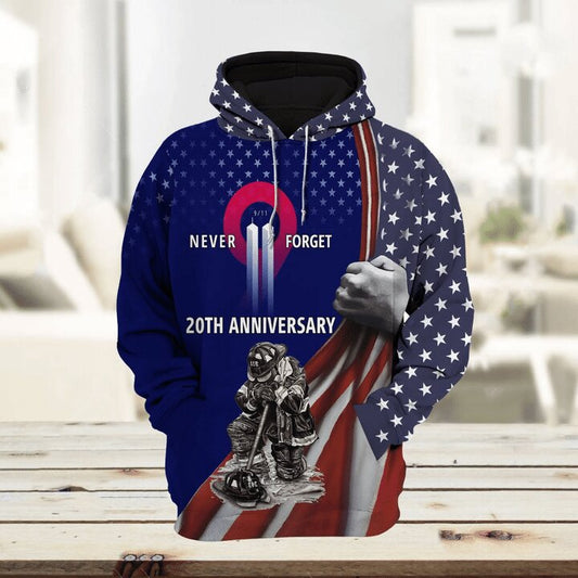 Unifinz Patriot Day Hoodie Never Forget 20th Anniversary 9-11 Blue Hoodie September 11th Apparel 2023