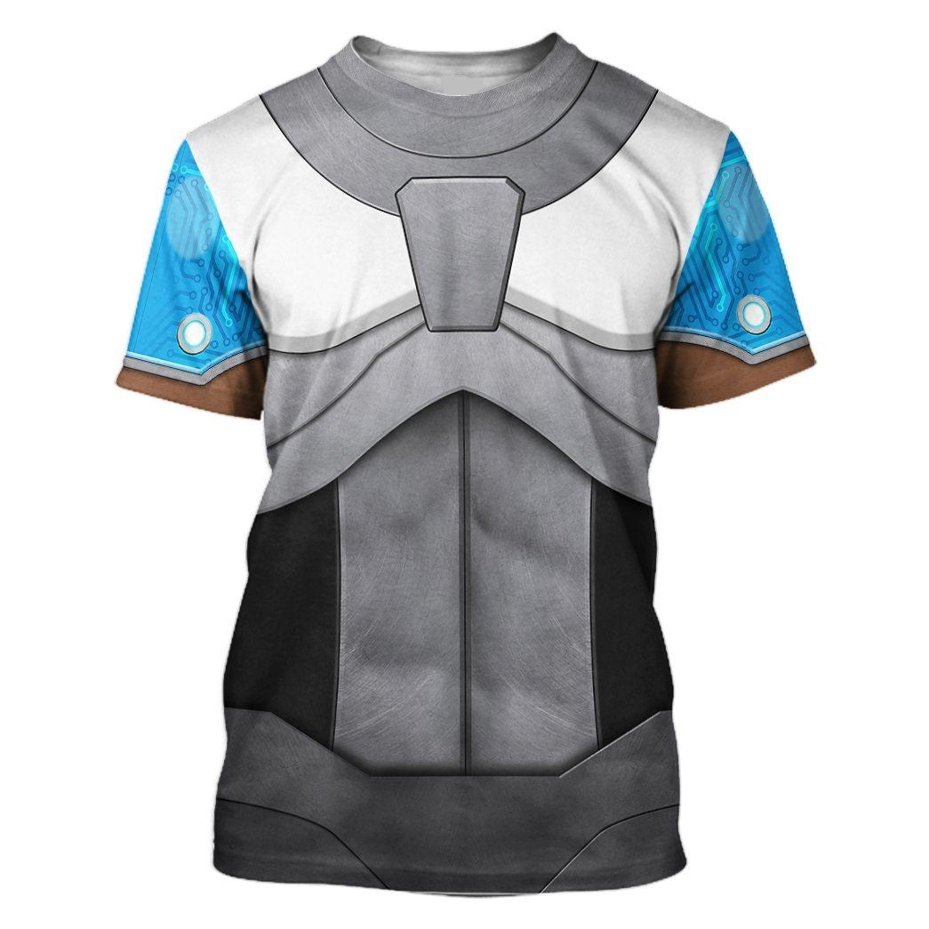 Teen Titan Hoodie Teen Titan Cyborg Cosplay Costume T-shirt Blue Silver Unisex Adults New Release