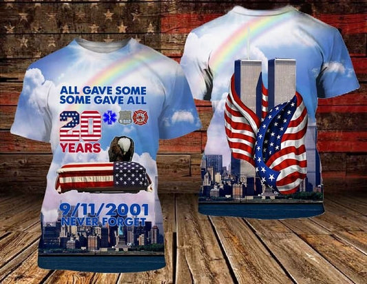Unifinz Patriot Day Shirt 20 Years All Gave Some Some Gave All Shirt September 11th Apparel 2023