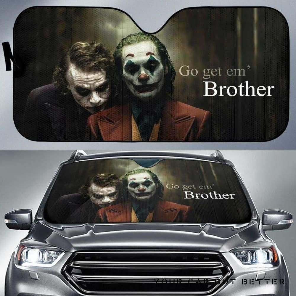 DC Joker Car Sun Shade Go Get Em Brother Legend Jokers Auto Sun Shade