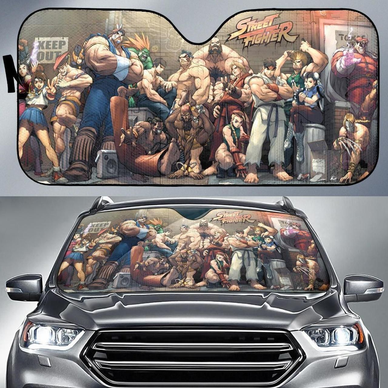 Street Fighter Car Sun Shade All Fighter Street Fighter Auto Sun Shade