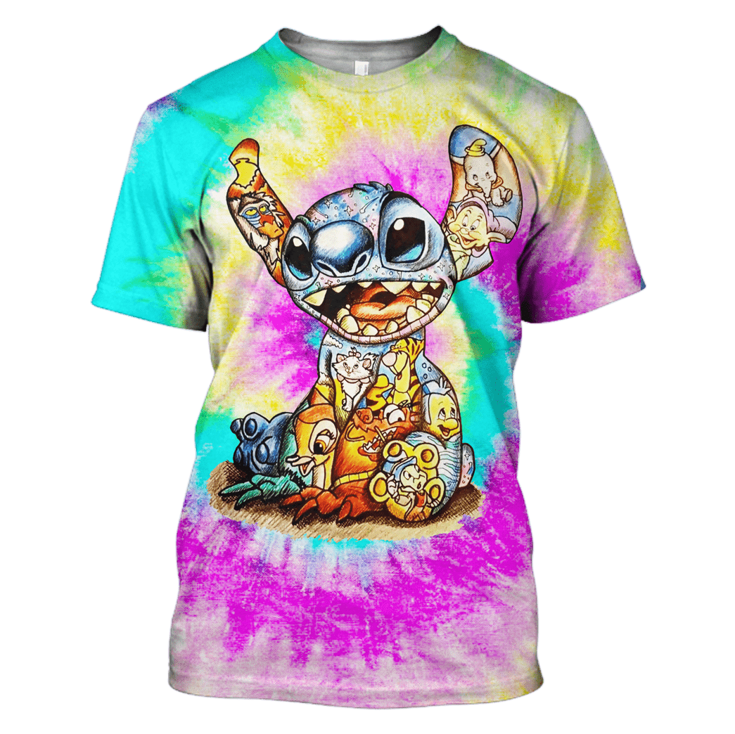 DN Shirt Stitch Shirt DN Characters Art Inside Stitch Tie Dye Hoodie Stitch Hoodie