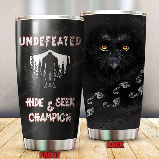 Unifinz Bigfoot Tumbler Cup 20 oz Undefeated Hide And Seek Champion Tumbler 20 oz Travel Mug 2022