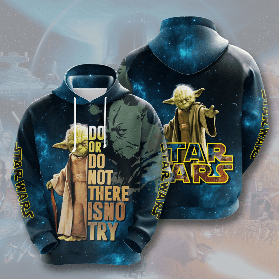 SW Hoodie Do Or Do NOt There Is No Try Yoda Galaxy Blue Hoodie Apparel Ault Unisex
