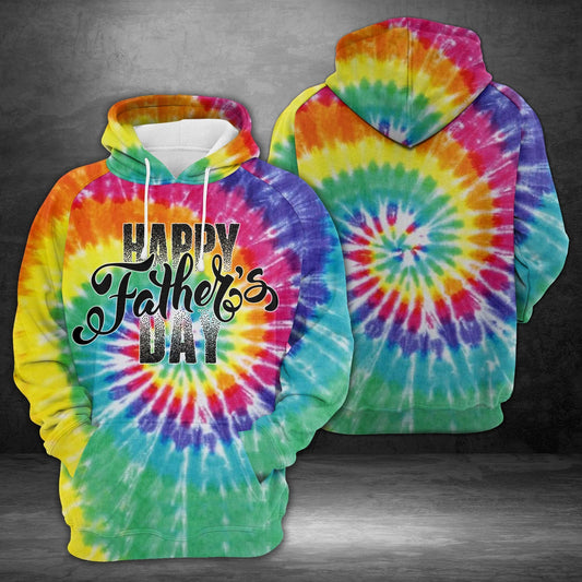 Unifinz Father Day Hoodie Happy Father Day Tie Dye Hoodie  Father Day Apparel Father's Day Gift 2022