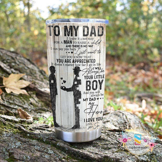 Unifinz Father And Son Tumbler It's Not Easy For A Man To Raise A Child Tumbler 20 oz Father's Day Gift 2022