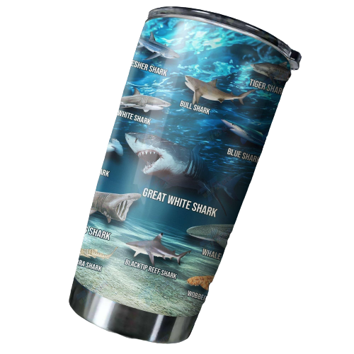 Unifinz Shark Tumbler 20 Oz Types Of Shark Great White Shark Leon Shark Tumbler Cup 20 Oz Shark Week Tumbler