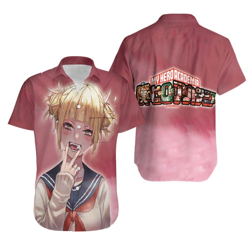My Hero Academia Hawaii Shirt Toga Himiko Red MHA Logo Hawaiian Aloha Shirt