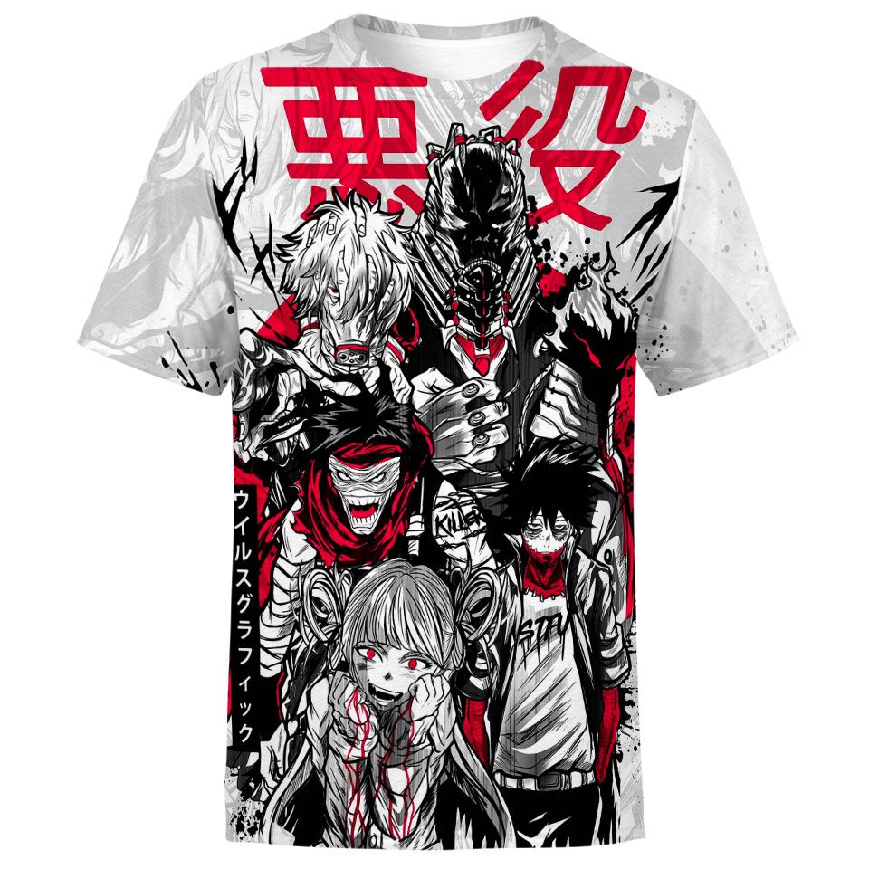 My Hero Academia T-shirt Boku No Hero Academia Apparel Villians Dabi Toga White T-shirt Hoodie Adult Full Print