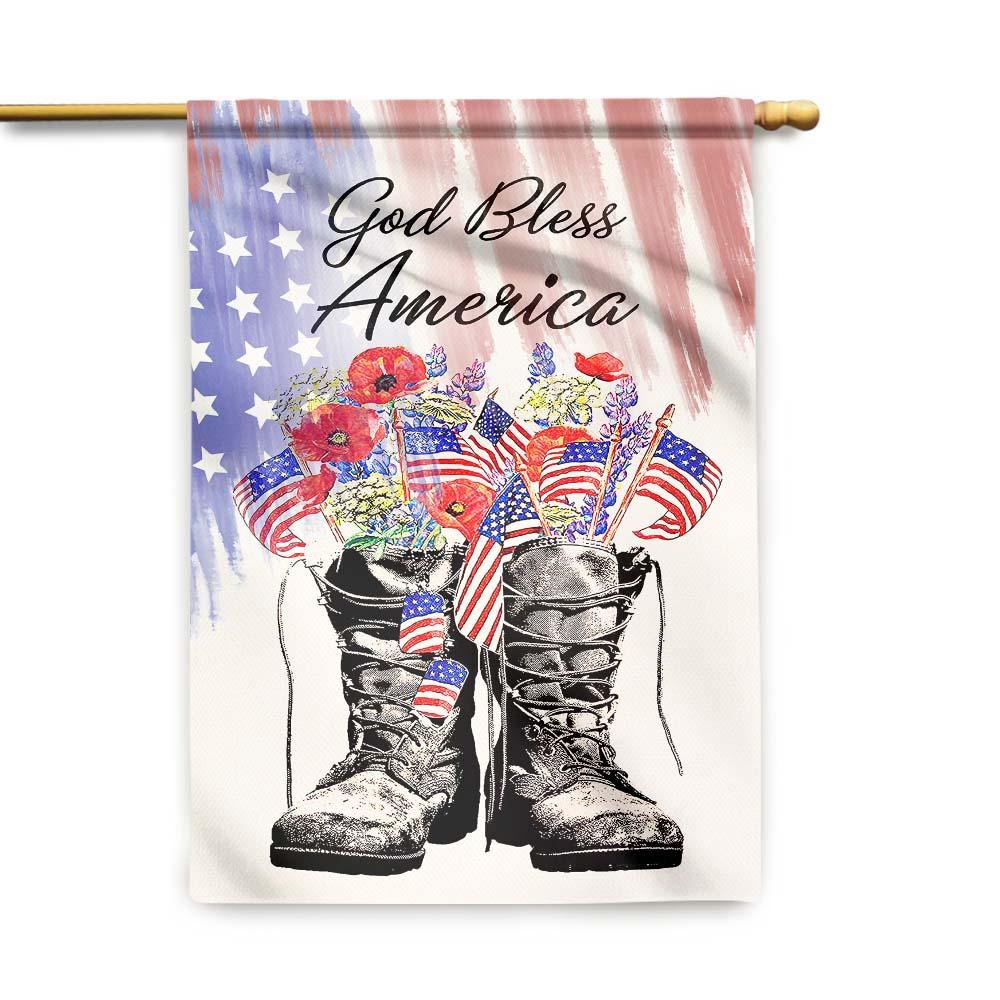 Unifinz 4th Of July Flags Veteran God Bless America Flowers Flags 4th Of July House Flag Independence Day's Gift 2022