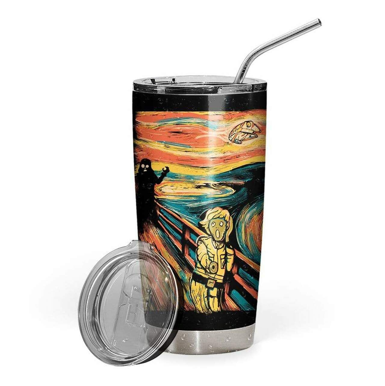 SW Tumbler Cup 20 Oz Darth Vader The Scream Art Style Tumbler 20 Oz Travel Mug