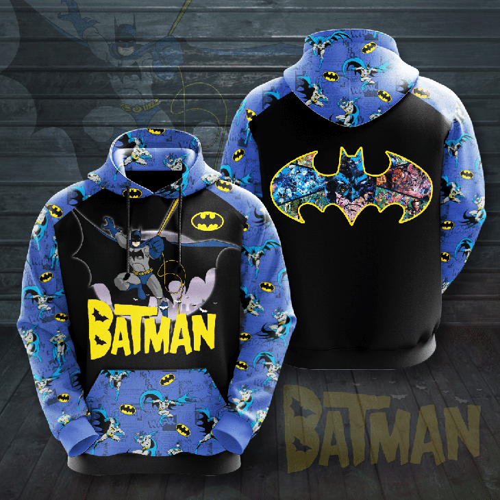 Batman Hoodie Batman Cartoon Blue Black Hoodie
