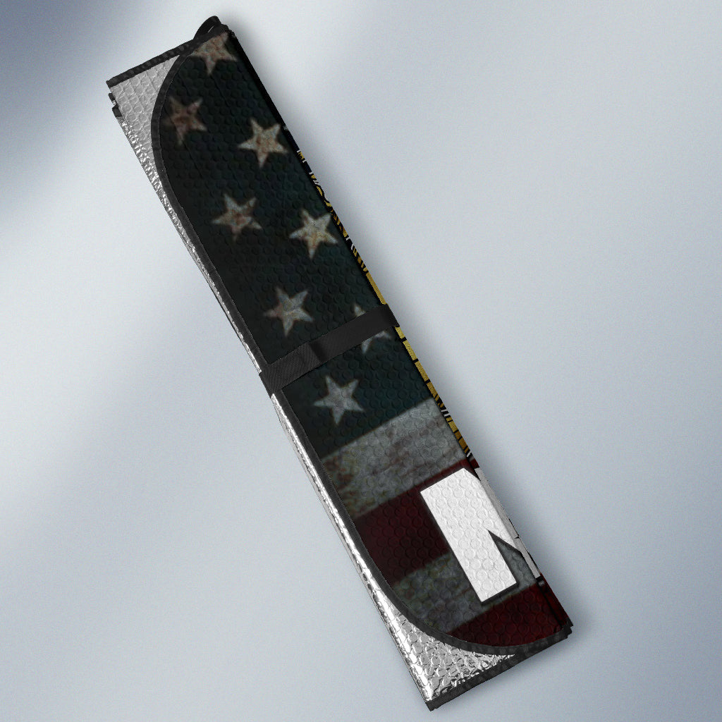 4th Of July Windshield Shade Bald Eagle Marines US Flag Car Sun Shade Independence Day Car Sun Shade
