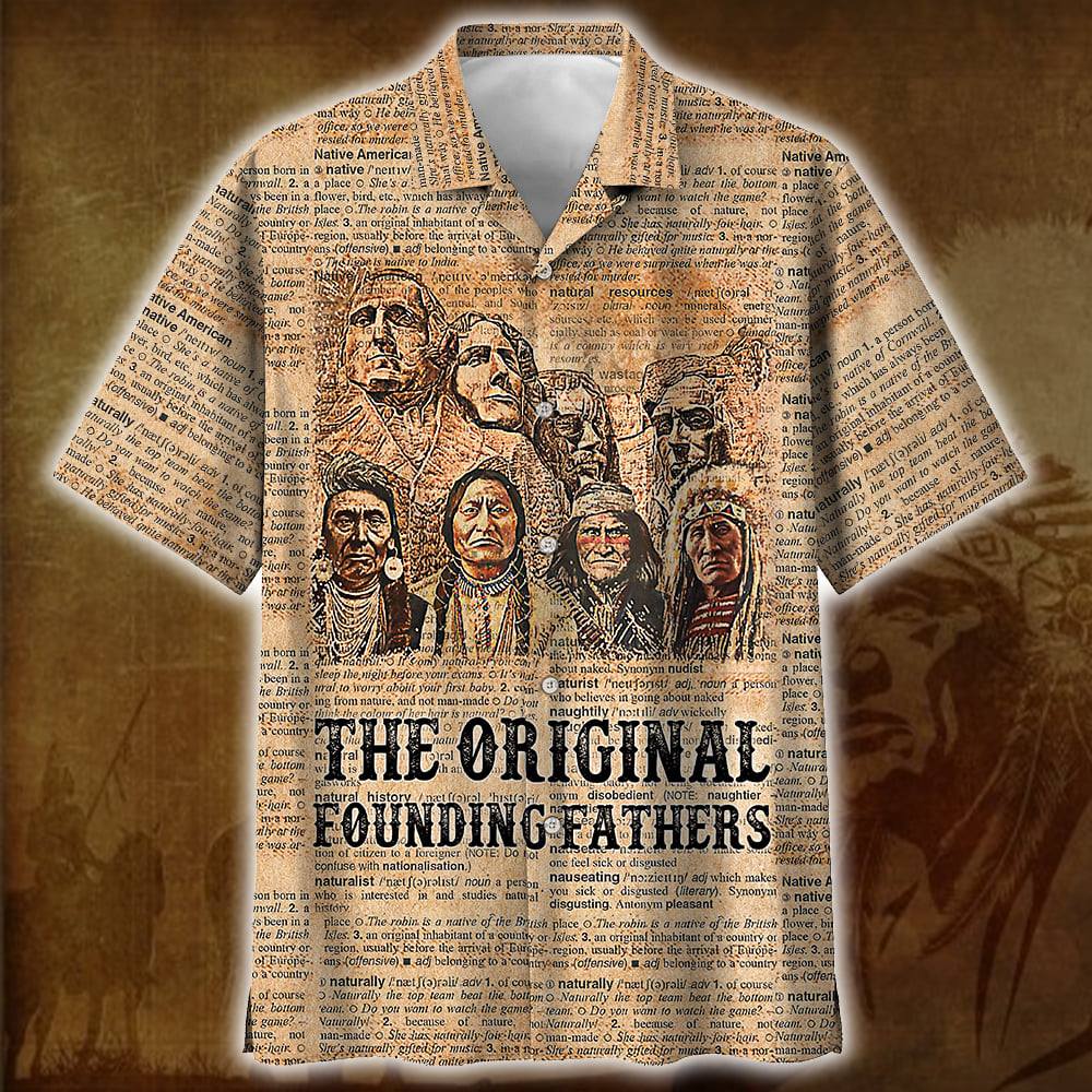 Unifinz Native American Aloha Shirt The Original Founding Fathers Hawaiian Shirt Native American Hawai Shirt 2022