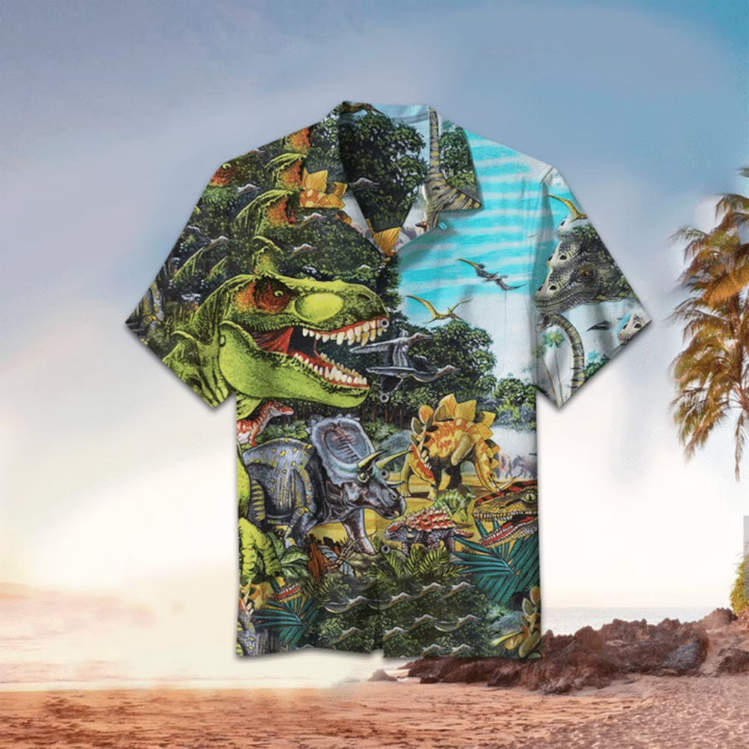 Jurassic Park Hawaiian Shirt Dinosaurs In Jurassic Park Hawaii Shirt Jurassic Park Aloha Shirt
