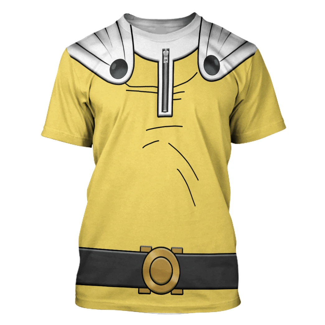 One Punch Man Hoodie Saitama One Punch Man Costume T-shirt White Yellow Unisex Adults New Release