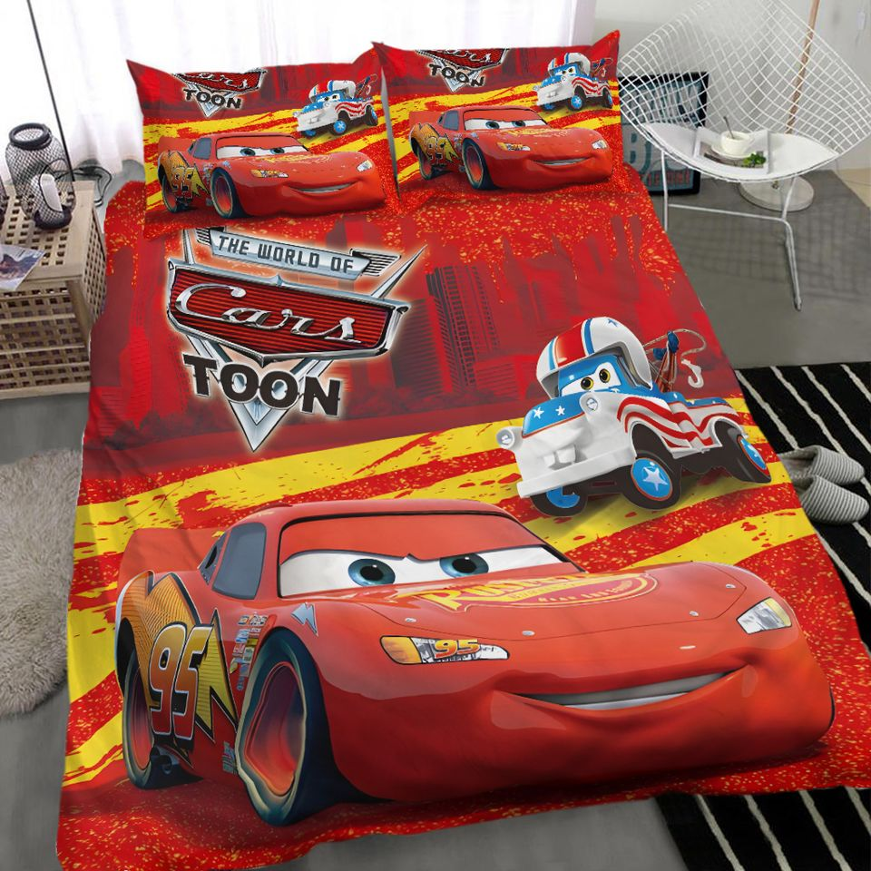 Cars Bedding Set DN The World Of Cars Toon Duvet Covers Red Unique Gift