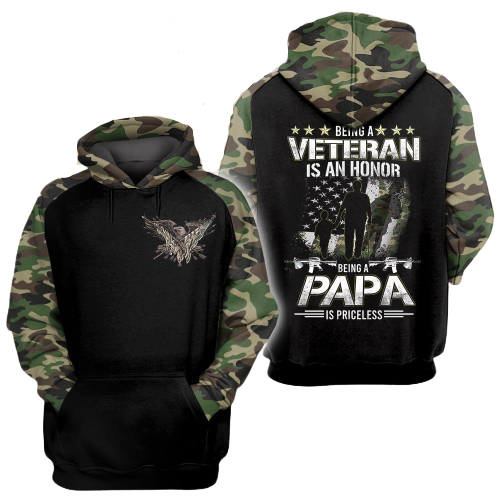 Unifinz Veteran Grandpa Hoodie Being A Veteran Being A Grandpa Hoodie Father's Day Gift Veteran Apparel 2023