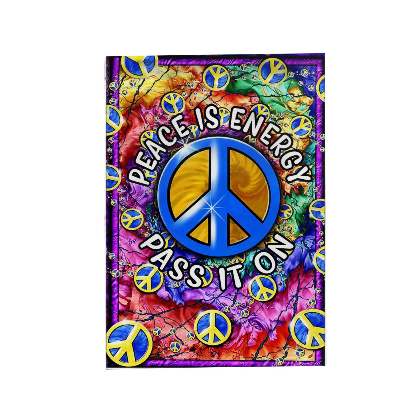 Hippie Garden Flag Peace Is Energy Pass It On Peace Symbols Colorful House Flag