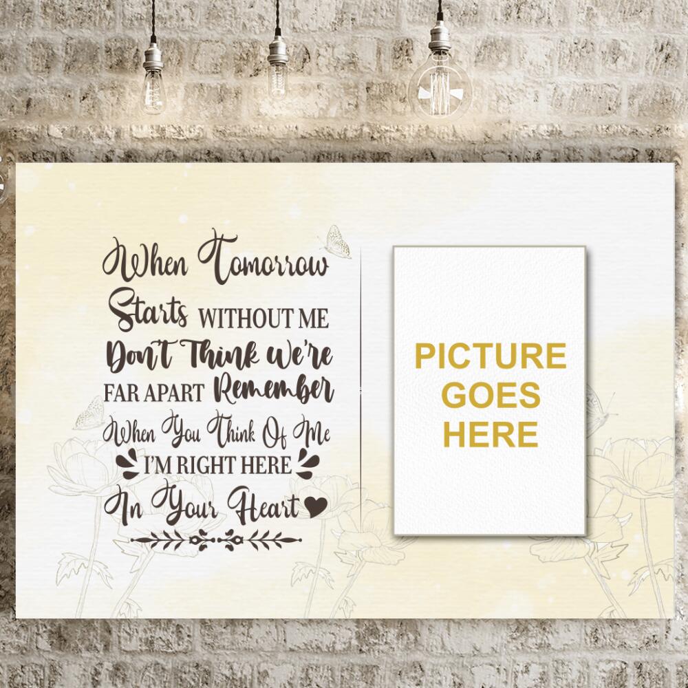 Personalized Memorial Landscape Canvas I'm Right Here In Your Heart For Loss Of Mom Dad Someone Custom Memorial Gift M16