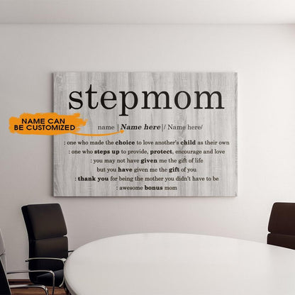 Personalized Stepmom Landscape Canvas Custom Definition of Stepmom Landscape Canvas White