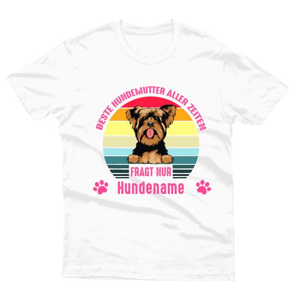 Beste Hundemutter Aller Zeiten Individuelles Tshirt 5XL Schwarz G01