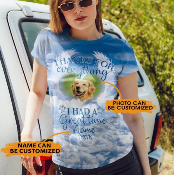 Personalized Memorial Shirt Thanks For Everything I Had A Great Time Paw For Pet Custom Memorial Gift M152
