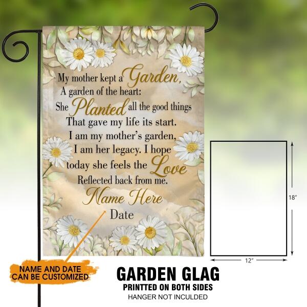 Personalized Memorial Garden Flag My Mother Kept A Garden Flowers For Dad Mom Custom Memorial Gift M179