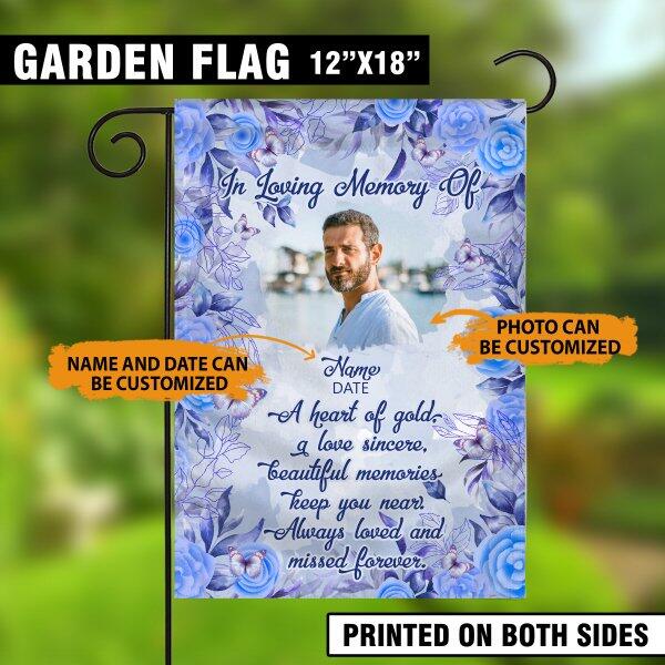 Personalized Memorial Garden Flag In Loving Memory Of Butterfly For Dad Mom Custom Memorial Gift M234