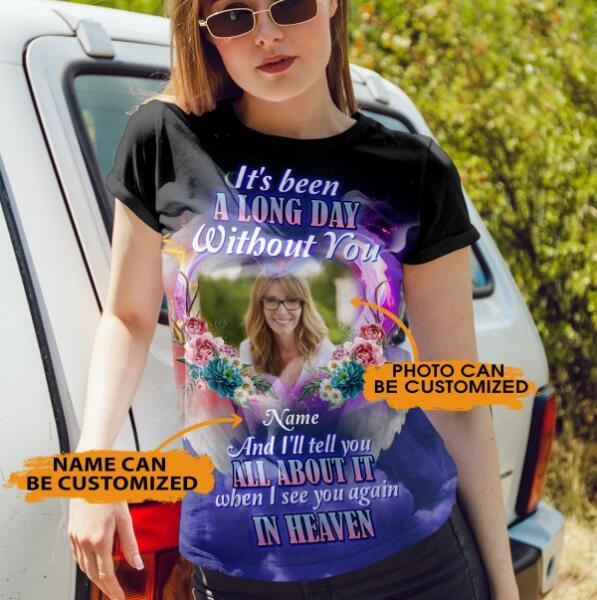 Personalized Memorial Shirt It's been A Long Day Without You Heaven For Mom, Dad, Grandpa, Son, Daughter Custom Memorial Gift M273