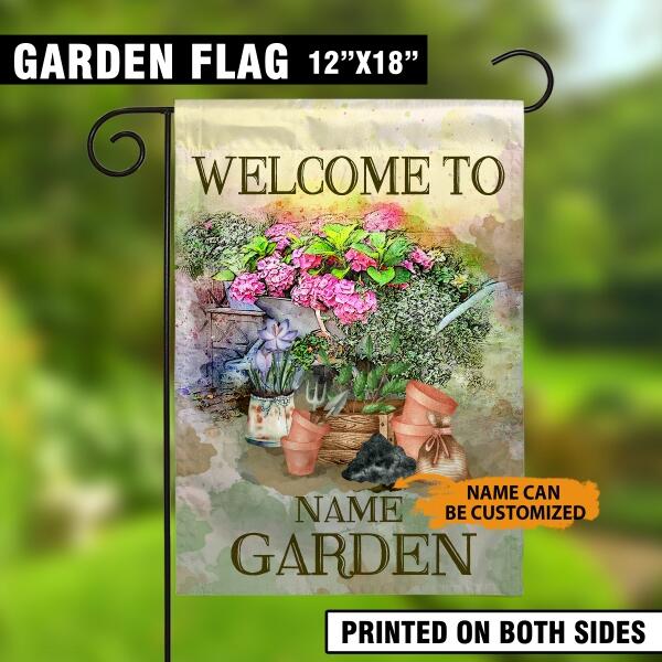 Personalized Garden Flag For Gardening Lovers Welcome To My Garden Garden Flag Brown