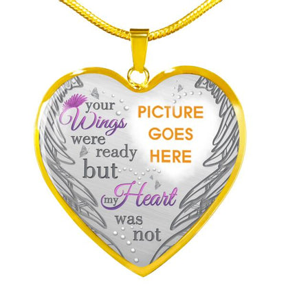 Personalized Memorial Heart Necklace Your Wings Were Ready For Mom Dad Grandma Daughter Son Someone Custom Memorial Gift M73