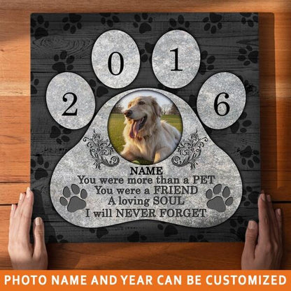 Personalized Dog Memorial Square Canvas You Were More Than A Pet For Dog Lovers Custom Memorial Gift D13