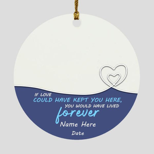 Custom Christmas Memorial Ornament For Loss Of Pet If Love Could Have Kept You Here Pet Memorial Ornament Blue M303