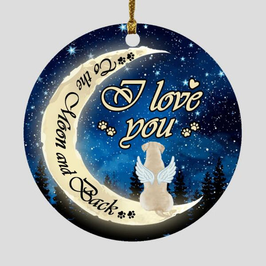 Custom Christmas Memorial Ornament For Loss Of Pet I Love You To The Moon Memorial Ornament Blue M322
