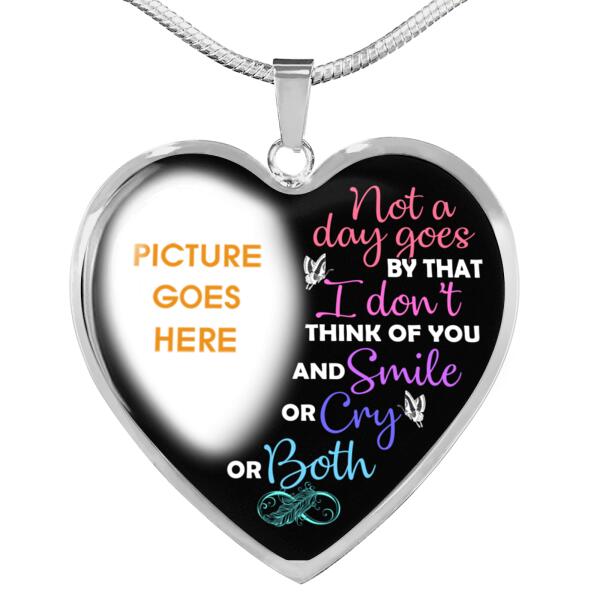 Personalized Memorial Heart Necklace Not A Day Goes By or Mom Dad Grandma Daughter Son Custom Memorial Gift M289