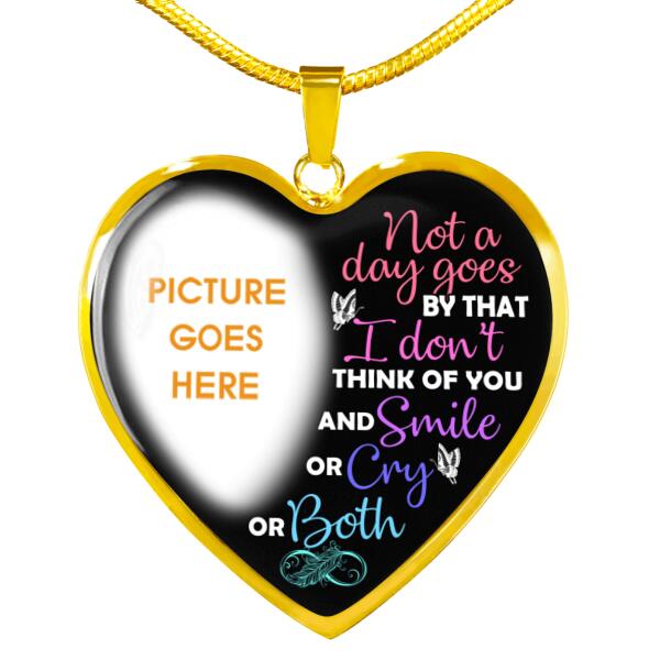 Personalized Memorial Heart Necklace Not A Day Goes By or Mom Dad Grandma Daughter Son Custom Memorial Gift M289