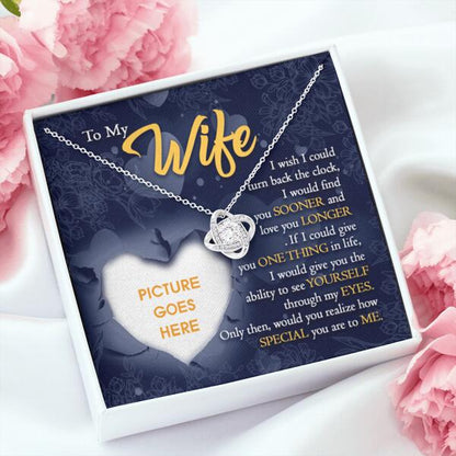Personalized Family Wife Love Knot Necklace Message Card I Wish I Could Gift For Your Wife Custom Family Gift F42
