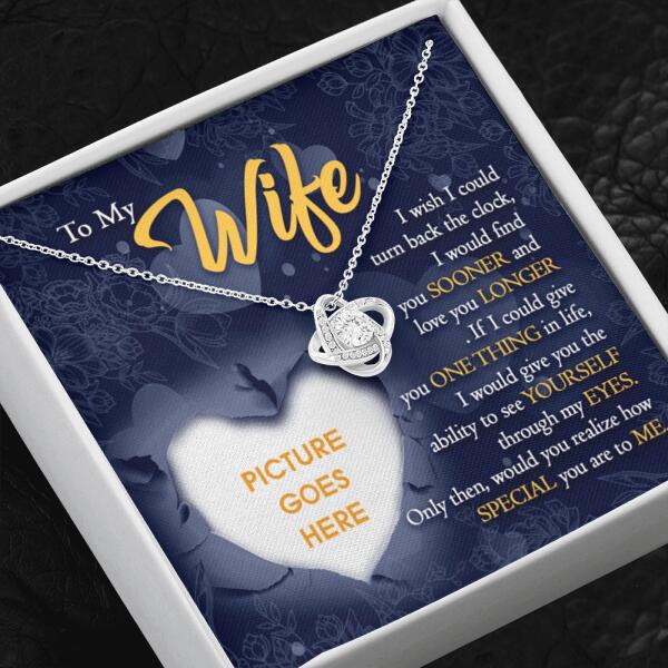 Personalized Family Wife Love Knot Necklace Message Card I Wish I Could Gift For Your Wife Custom Family Gift F42