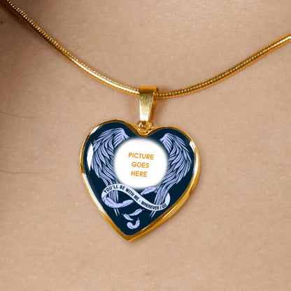 Personalized Memorial Heart Necklace You Be With Me Wherever I Go For Mom Dad Grandma Daughter Son Custom Memorial Gift M427