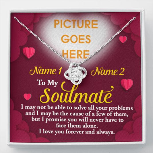 Personalized Valentine Wife Love Knot Necklace To My Soulmate Gift For Wife Girlfriend Custom Family Gift F51